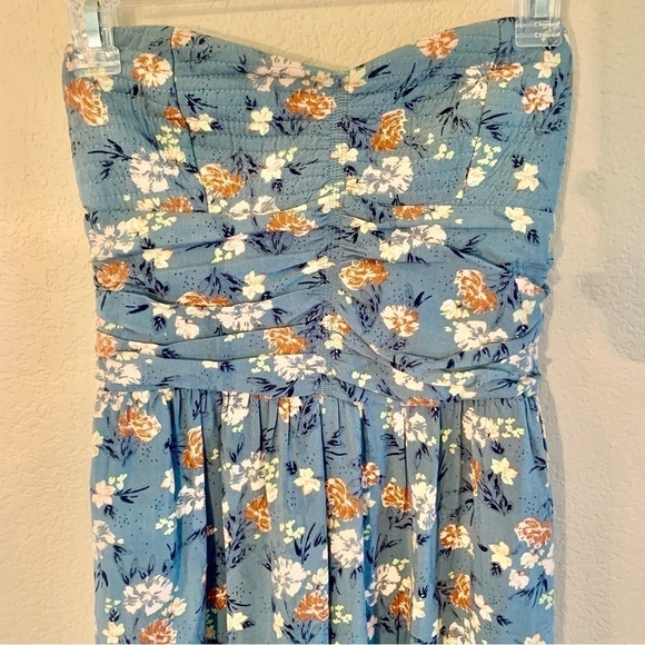 BOG Collective Jumpsuit Small Sleeveless Ocean Blue Boho Floral Cotton - Picture 2 of 16